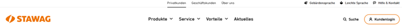Abbildung: Obere Leiste Internetseite